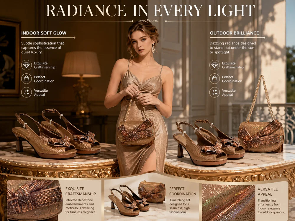 New Arrival Shoe and Bag Set for Party in Women Italian Matching Bag and Shoes for Ladies Wedding Luxury Women Full Rhinestone