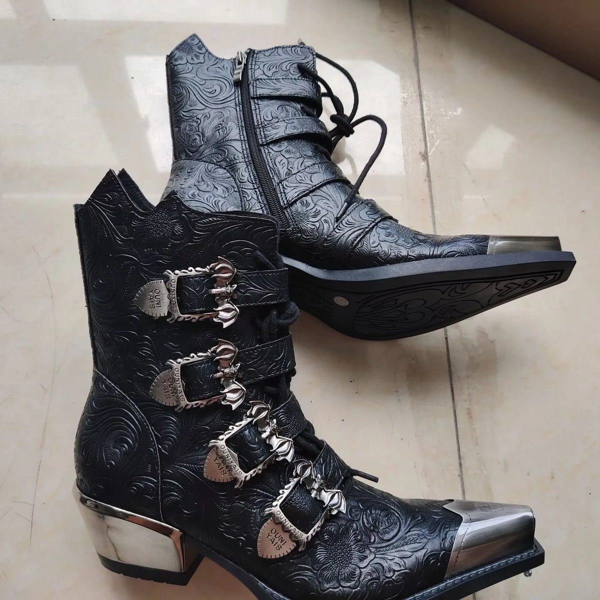 Retro Metal Head Western Cowboy Short Boots Spring 2026 New Pointed Chelsea Height-Increasing Men's Women's Footwear