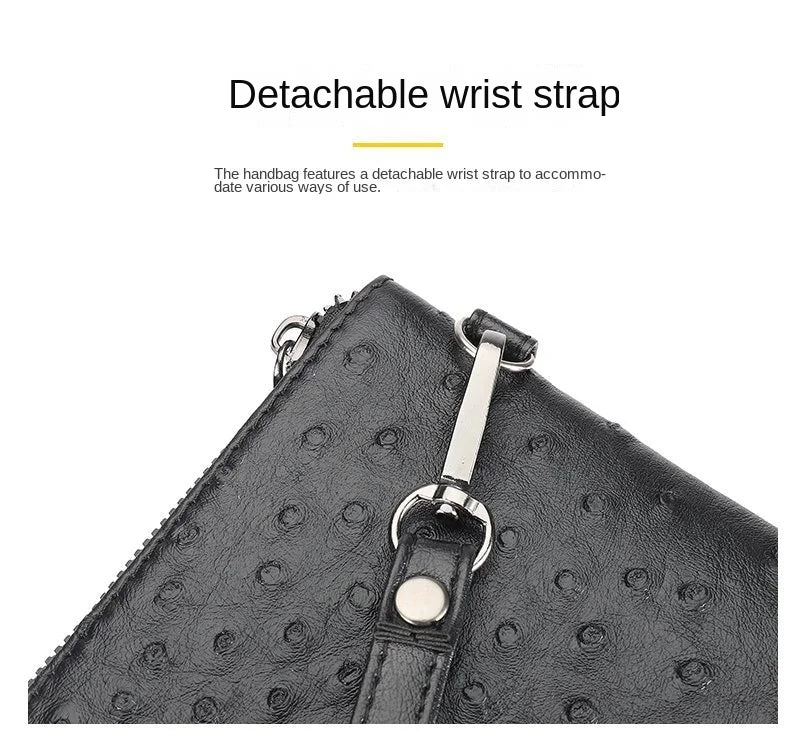 New Business Style Men Clutch Large Wallet Soft PU Leather Male Wristlet Pack Bag Elegant Leisure Stylish HandBags Envelope Bag