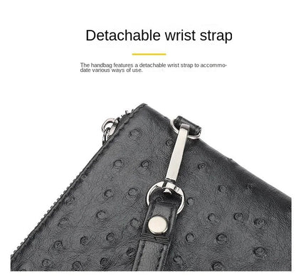 New Business Style Men Clutch Large Wallet Soft PU Leather Male Wristlet Pack Bag Elegant Leisure Stylish HandBags Envelope Bag
