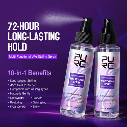PURC Argan Oil Wig Hair Styling Spray for Women 450° Heat Protection Keratin Smooth Shiny Hair Treatment Hair Care 100ml