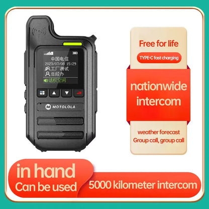 Motolola C65 4G LTE Digital Cluster POC Walkie Talkie Dual SIM Card 5000km Long Range 1500mAh Battery IPX-1 Water Resistant