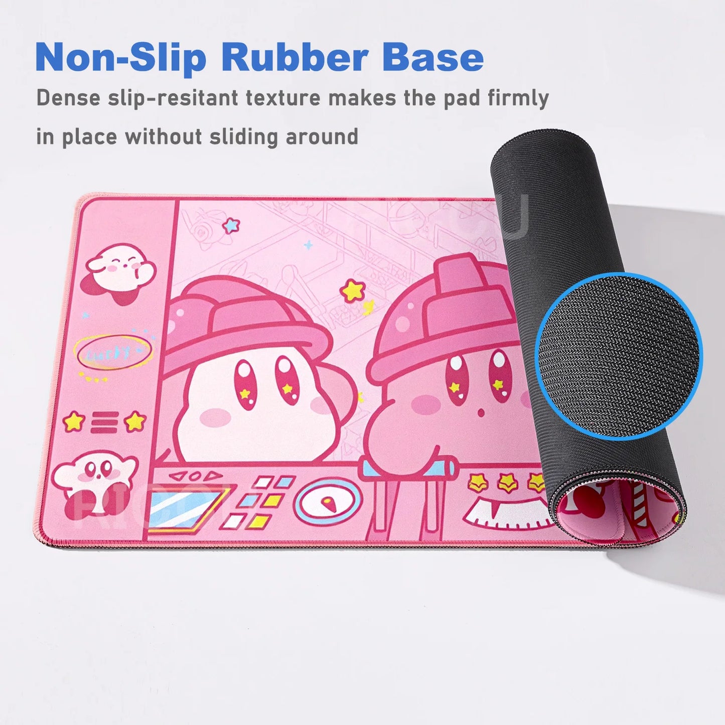 HD Printing Mouse Pad Laptop Extended protective Pad Computer Game Mousepad Cartoon K-Kirby PC Accessories Keyboard XXL Desk mat