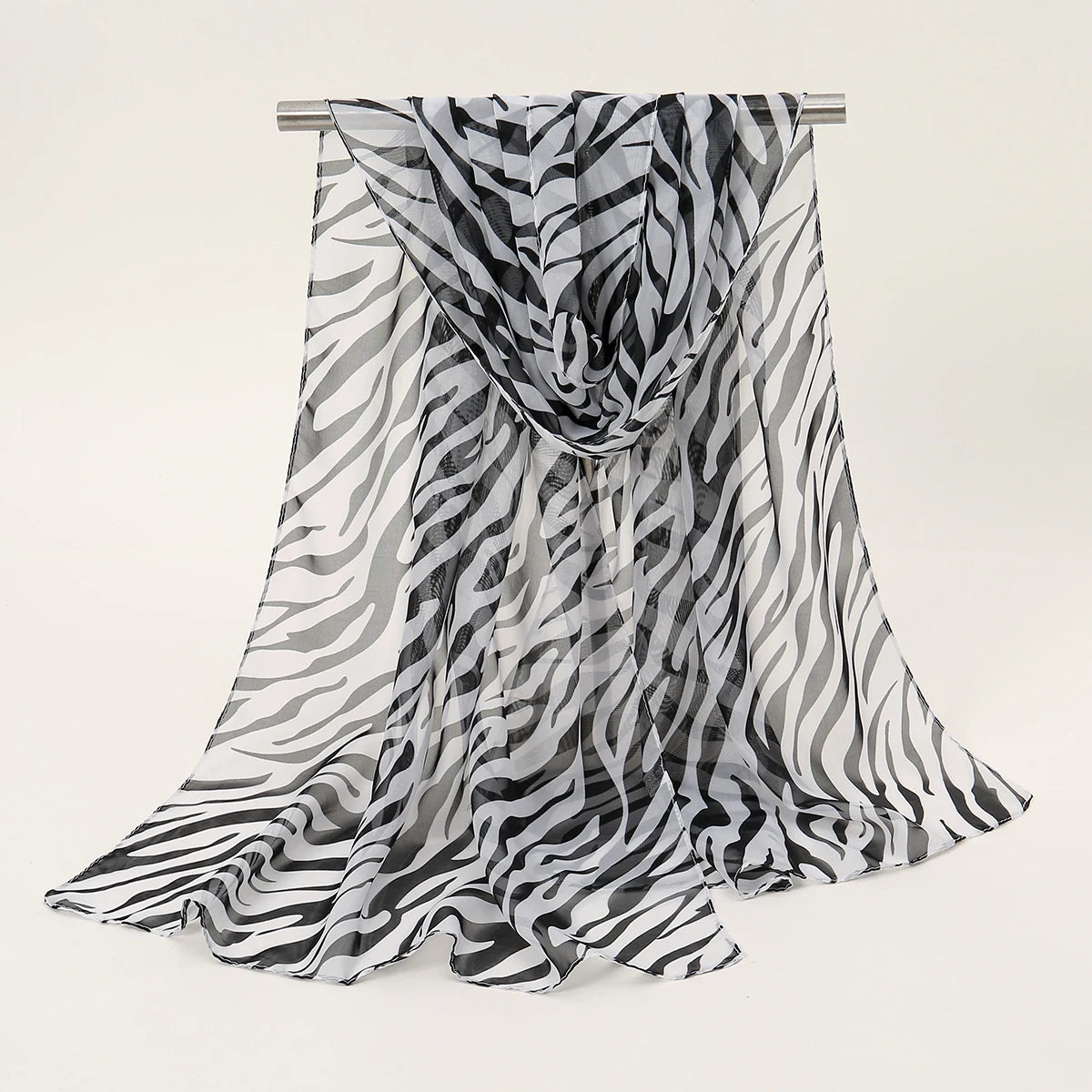 Leopard Print Chiffon Scarf Shawl Women Sunscreen Silk Scarf Turban Long Wrap Beach Travel Outdoor Accessories Trendy Headband