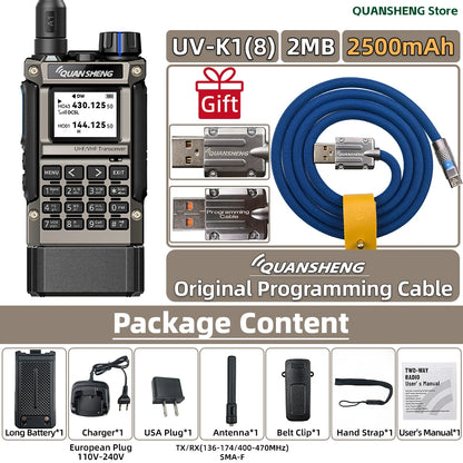 Quansheng UV K1 8 MINI Walkie Talkie Long Range Camping Emergency FM AM Ham Communication Radio Transceiver Wireless Set Walkier