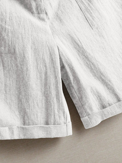 Summer women's thin five-point pants, wide-leg casual straight-leg high-waisted women's pants, fashionable outdoor sports pants