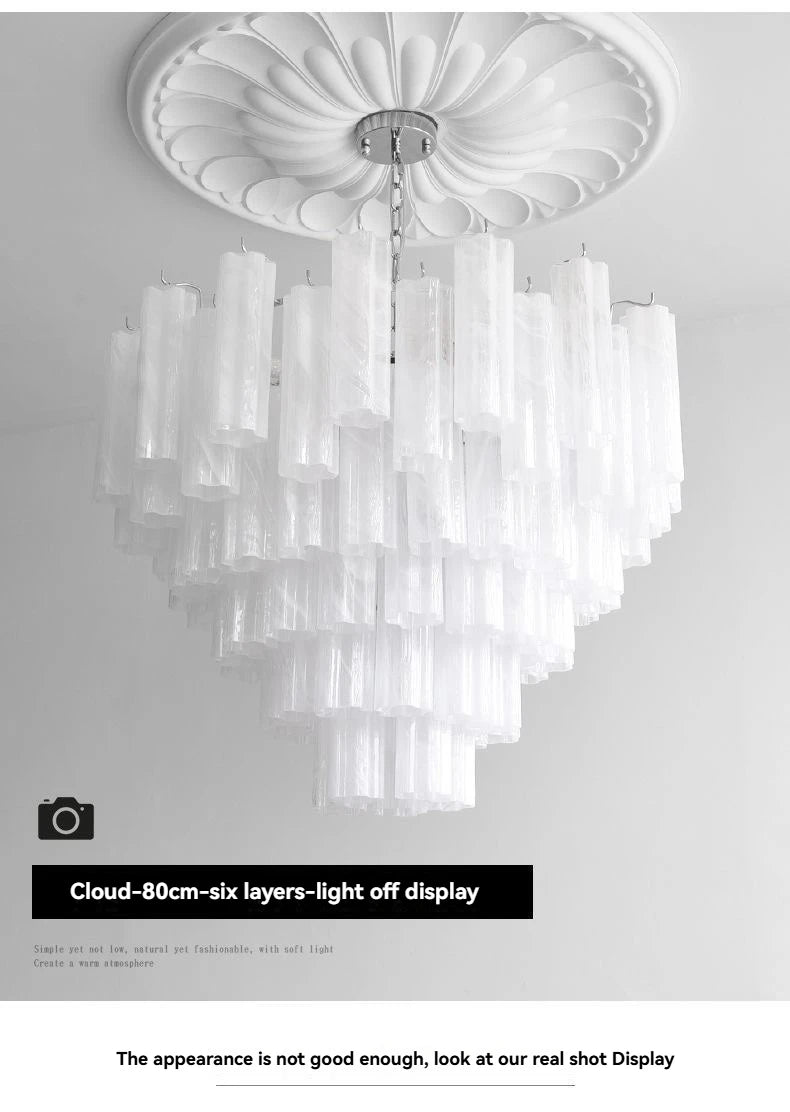 Designer Murano Ceiling Chandeliers Pink Colorful Glass LED Hanging Pendant Lights for Living Dining Room Bar Villa Art Lighting