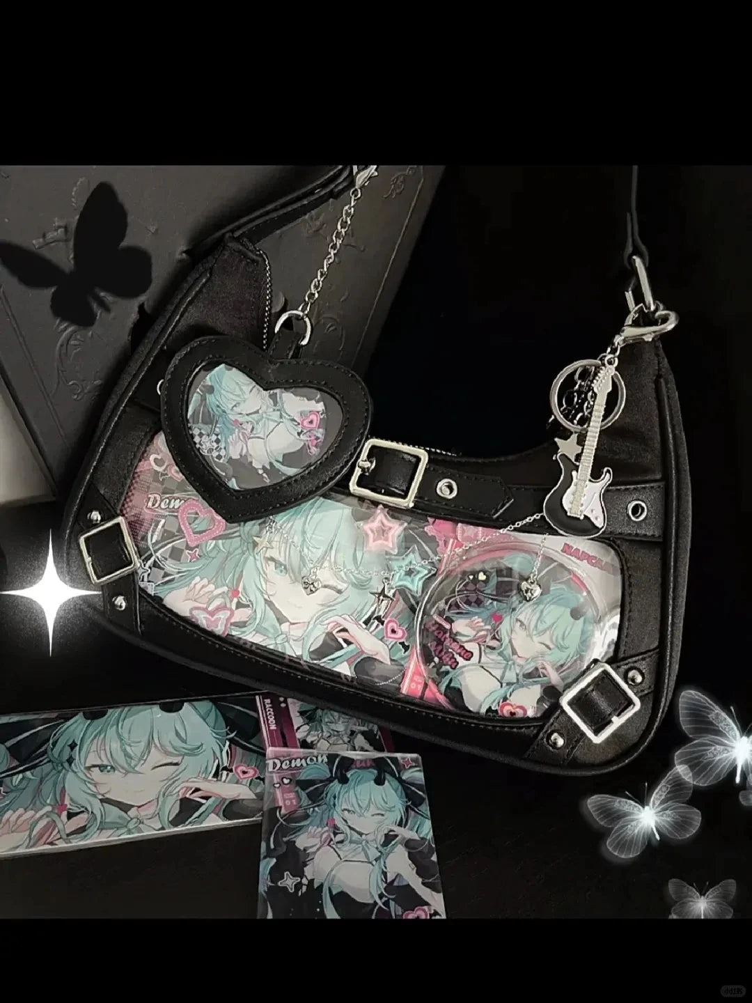 Inner Spicy girl small ITABAG ancient shoulder bag New trendy Y2k Japanese ita bag PU +Nylon cloth women's bags