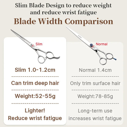 Fenice Slim Narrow Dog Grooming Scissors Set Straight/Curved/Thinner/Chunker Shears Scissors Specialized for KR and JP Groomers