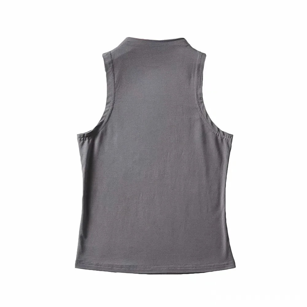 2024 Summer NEW Arrival Women Solid Color Causal Sexy Croped-Top Sleeveless Tank Streetwear