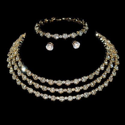 4 Pieces of Women's Fashionable and Minimalist Necklaces with Earrings, Bracelets, Jewelry Sets, Banquet and Party Accessories