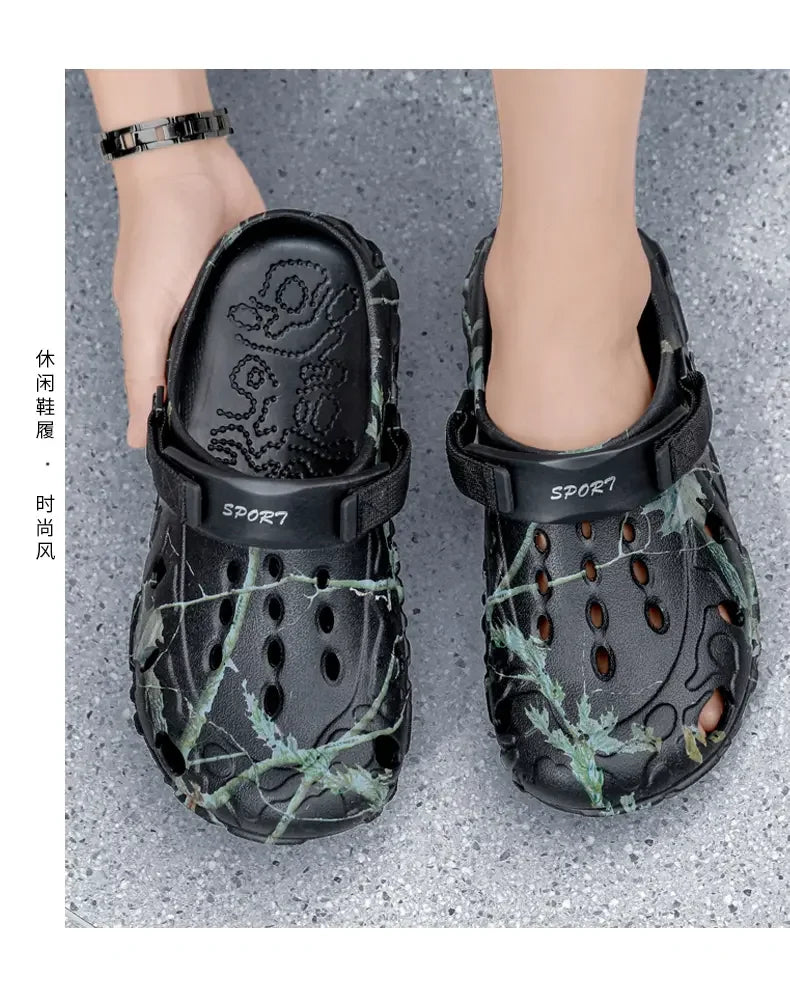 Summer Men Slippers Camouflage Platform Outdoor Clogs Shoe Women Beach Sandals Male Soft EVA Indoor Home Slides Big Size 46 47
