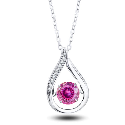 VVS1 D Color Moissanite Necklace For Women Fine Jewelry with GRA 925 Sterling Sliver Chain Plated 18k White Gold