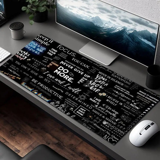 XXL 900*400 Black Motivational Quotes Mouse Pad,Non Slip Lock Edge Rubber Base Mousepad for Gaming Office Keyboard Desktop Use
