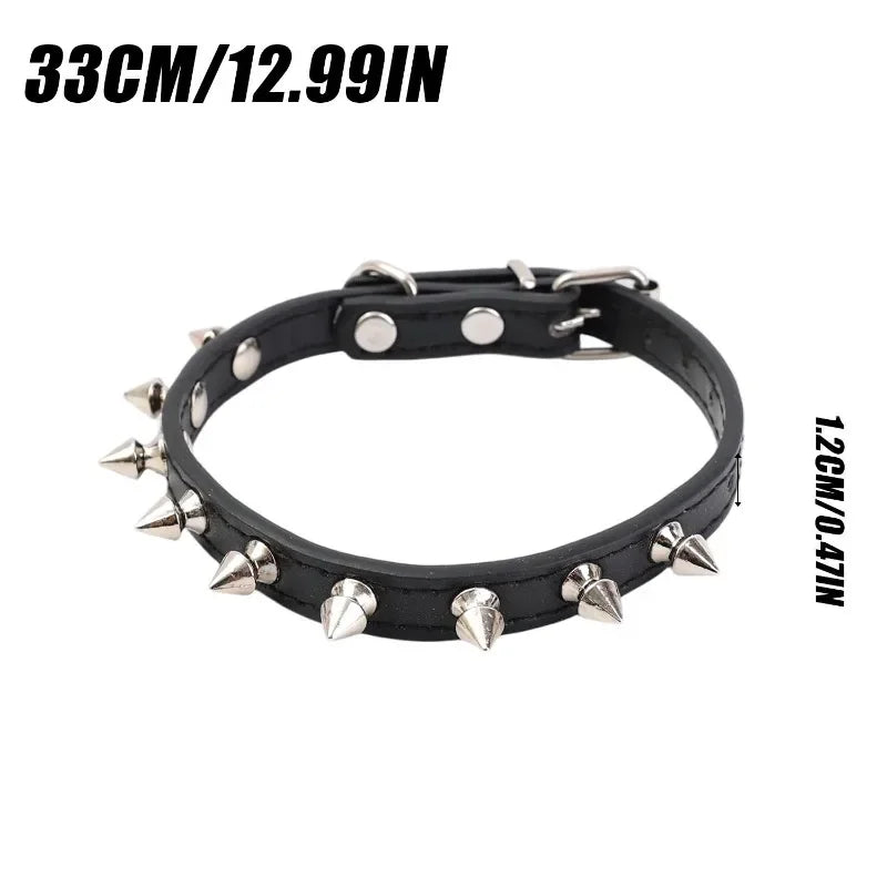 Pet Sharp Spiked Dog Collar Studded Anti Bite Leather Studded Collars Pet Neckwear Tactical Adjustable Safety Collars Products