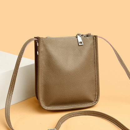 High Quality Genuine Leather Crossbody Bag for Women Vintage Cowhide Leather Shoulder Bag Small Luxury Designer Satchel Handbags