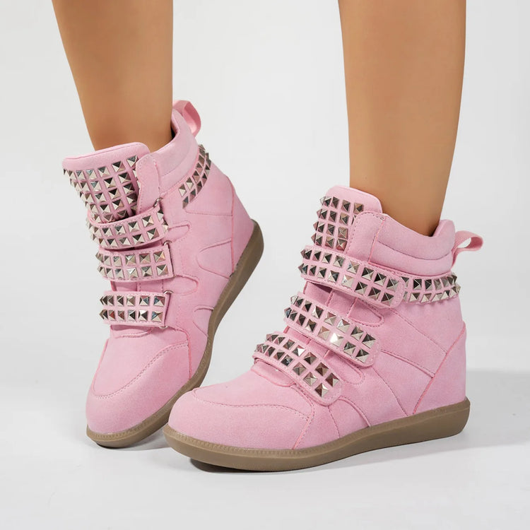 2026 New Studded Buckled Women Ankle Boots Trend Cool Punk High Heels Booties Soft Fashion Causal Dress Party Shoes for Women