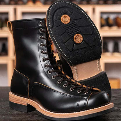 Motorcycle Boots Waterproof  Genuine Leather High-quality Off-Road Moto Boot Motorbike Higth-Top Shoes Botas De Motociclista Men