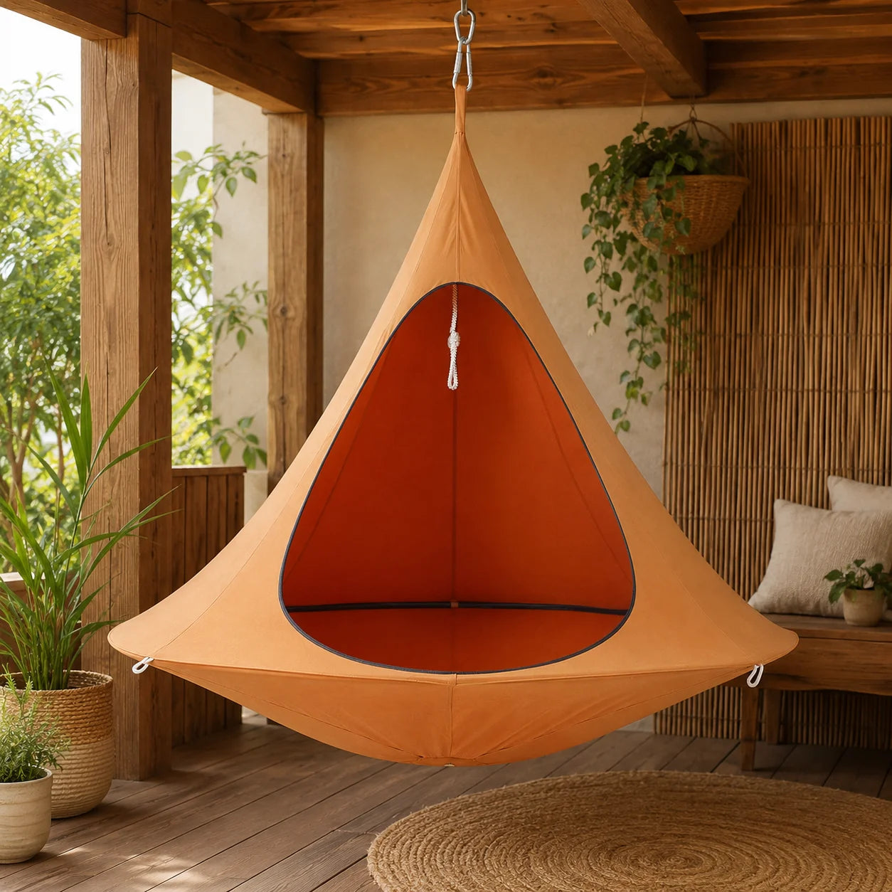 Hanging Chair Hammock, Portable Butterfly Shaped Swing Hanging Chair, 1200D Oxford Fabric Waterproof Casual Hanging Double Swing For Indoor Bedroom Living Room Decor, Outdoor Patio Garden And Camping