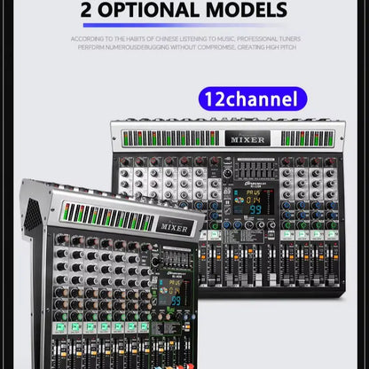 FUHAM RI808/RI1208 4x8/4x12 Audio Mixer with Phono Jacks for PA Systems - Professional Sound Mixing Equipment