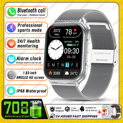 2026 New Smartwatch Women Sports Fitness Track IP68 Waterproof Built-in 24H Heart Rate Bluetooth Call Ladies Fashion Smartwatch