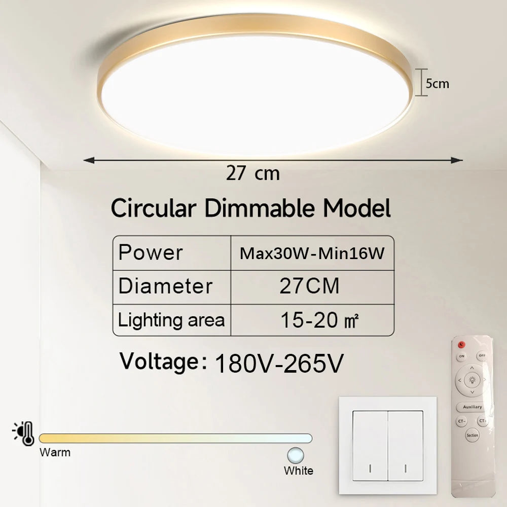LED Ceiling Lamp 15W~50W Kitchen Light Fixture Bedroom Corridor Lustre Plat Led Lights Living Room Decor 220V Ceiling Chandelier