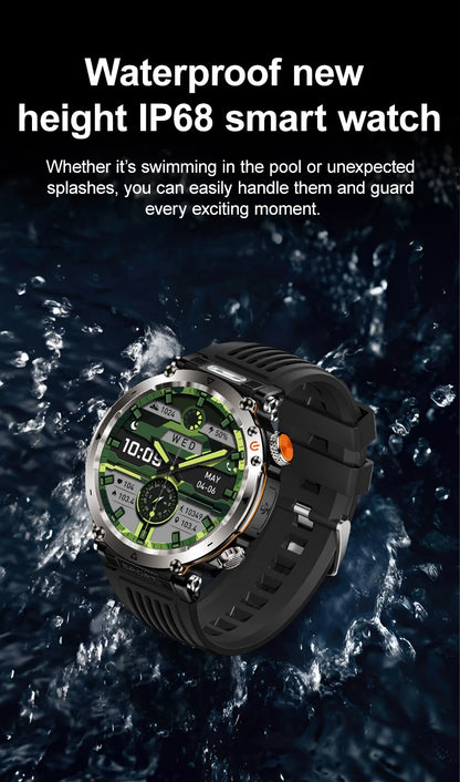 DAORKOW 2026 New Model 10ATM Waterproof 600mAh Smartwatch Compass LED Flashlight Bluetooth Call Outdoor Sports Smartwatch