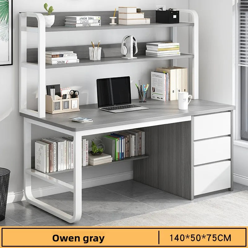 New model Desk Desktop Computer Desk Simple Home Desk Student Bedroom Bookshelf Integrated Writing Desk