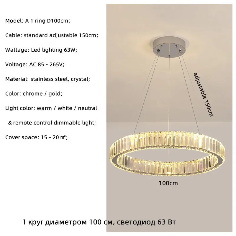 Modern Luxury Led Dimmable Pendant Lights Lustre Living Room Chandelier Lamp Fixtures Foyer Shiny Steel  Luminarias Light