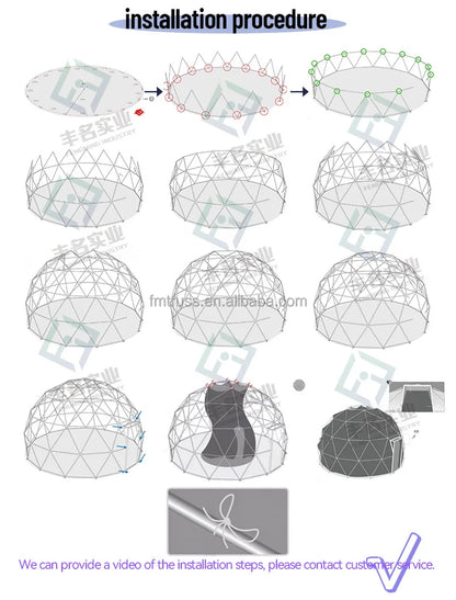Luxury Modern Transparent PVC Four-Season Custom Garden Hotel Igloo Glamping House Geodesic Dome Tent
