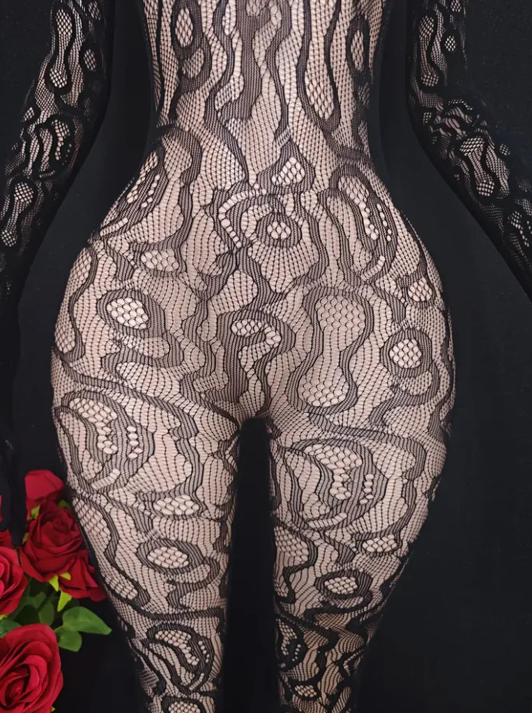 Hot Sexy Leopard Fishnet Bodysuit Women Sexy Lingerie Porn Roleplay Outfits Full Bodystockings Lace Underwear Fashion Jumpsuit
