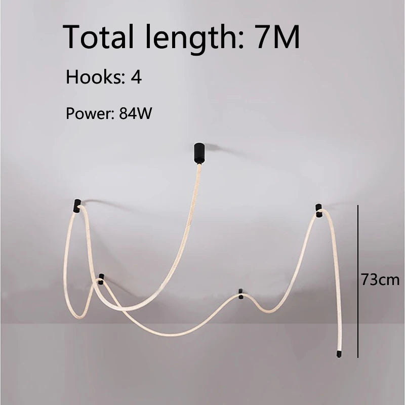 Modern LED Ceiling Chandelier Personality Braided Hose Lamp Ceiling Living Room Bedroom LED Lights Nordic Home Decor Suspension