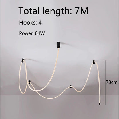 Modern LED Ceiling Chandelier Personality Braided Hose Lamp Ceiling Living Room Bedroom LED Lights Nordic Home Decor Suspension