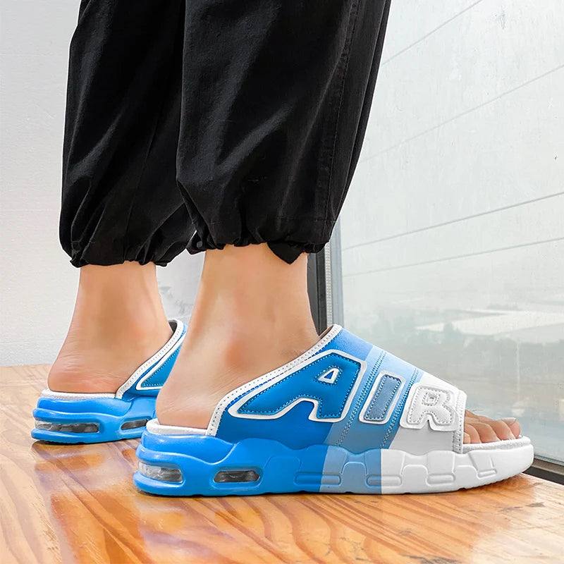 Summer Men Slippers Casual Sandals Platform Bubble Outdoor Beach Sandals Garden Shoes Male Comfortable Home Slides Loafers 39-47