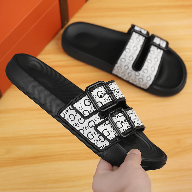 Men's Genuine Leather Sandals Comfortable Man Sandal House Slippers Man Summer Shoes Sale Genuine Mens Slipper Flip Flop Slides