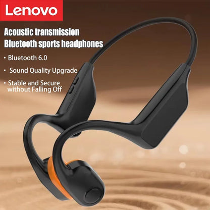 Lenovo Bone Conduction Bluetooth Noise Reduction Waterproof Earphones Open Type Ultra Long Endurance Card Insertion Run Swimming