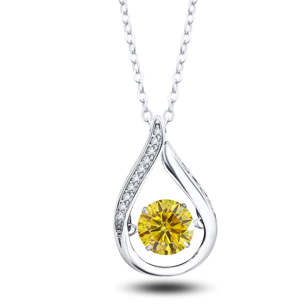 VVS1 D Color Moissanite Necklace For Women Fine Jewelry with GRA 925 Sterling Sliver Chain Plated 18k White Gold