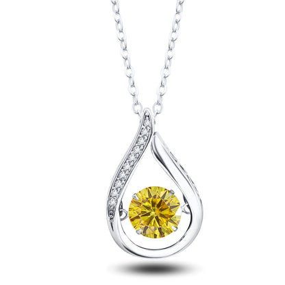 VVS1 D Color Moissanite Necklace For Women Fine Jewelry with GRA 925 Sterling Sliver Chain Plated 18k White Gold