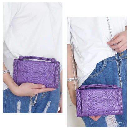 Luxury Snake Pattern Chain Flap Handbags Evening Clutches Crossbody Messenger Shoulder Bags Women Female Ladies Luxurious Purses