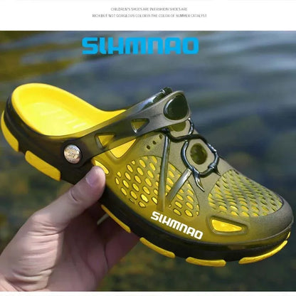 2025 Men's Summer Outdoor Fishing Shoes, Anti Slip Lightweight Casual Beach Sandals, Durable Thick Soled Shoes for Home Use