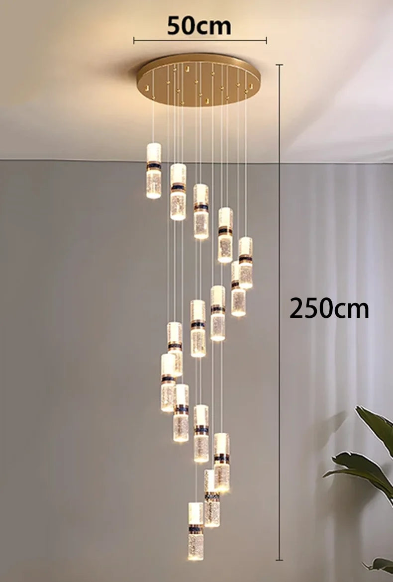 Modern home decoration crystal chandelier, stair Pendant lamp, living room Pendant lights, interior lighting