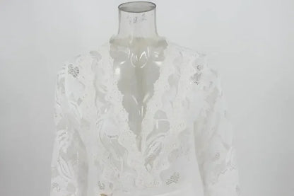White Jumpsuit Women Overalls Elegant Lace Long One Piece High Waist Feather Y2k Sexy Wedding Party Night Evening Rompers