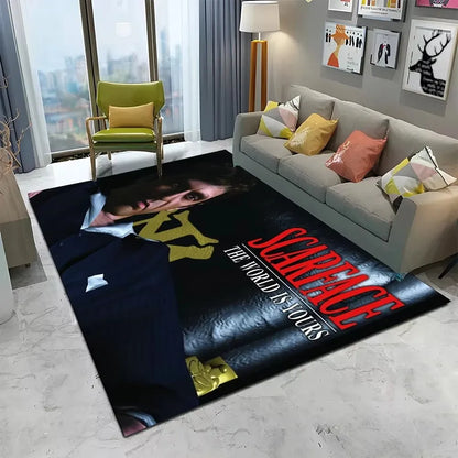 Scarface 3D Classic Movie Tony Carpet Rug for Home Living Room Bedroom Sofa Doormat Decor,kids Play Area Rug Non-slip Floor Mat