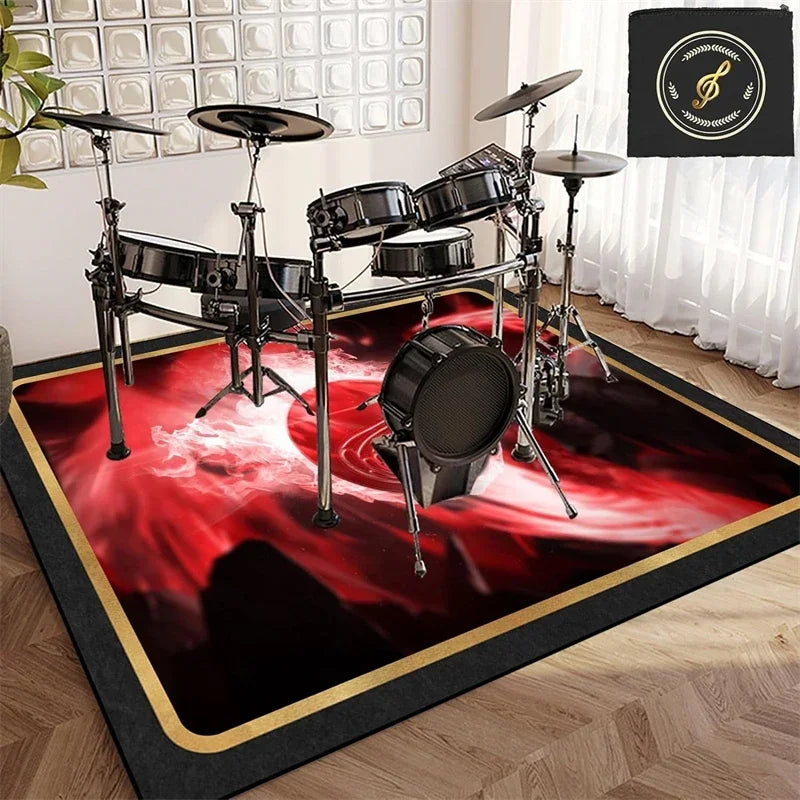 Vintage Sound Absorbing Stage Carpet Mat Rugs for Soundproofing Bass Drums Snare Electronic Jazz Musical Floo