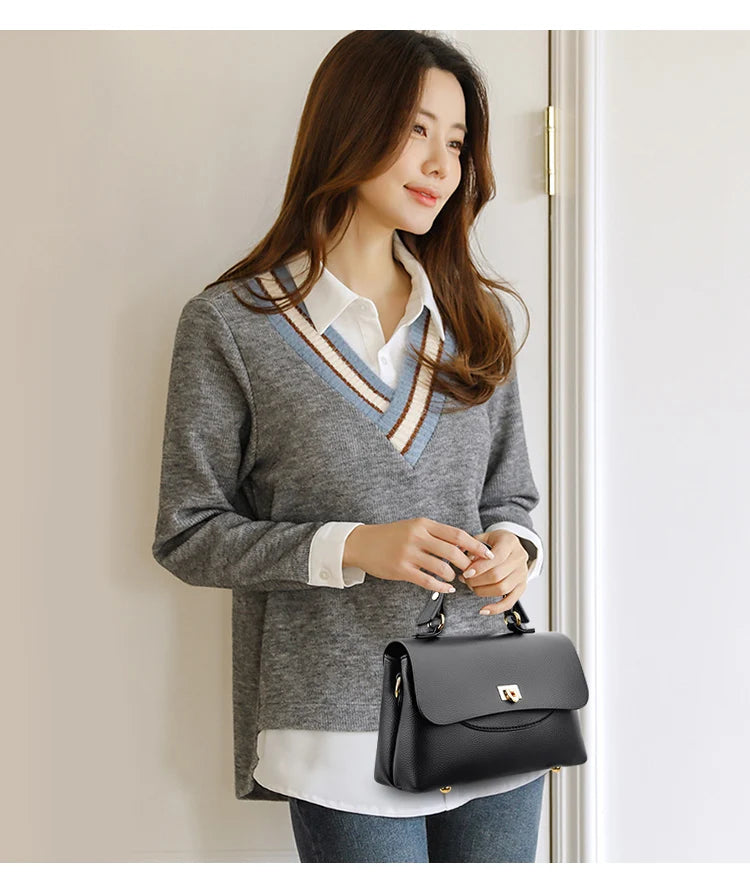 Luxury Large Capacity Multilayer Shoulder Messenger Bag High Quality Leather Handbag Women Designer Crossbody Sac Female Tote
