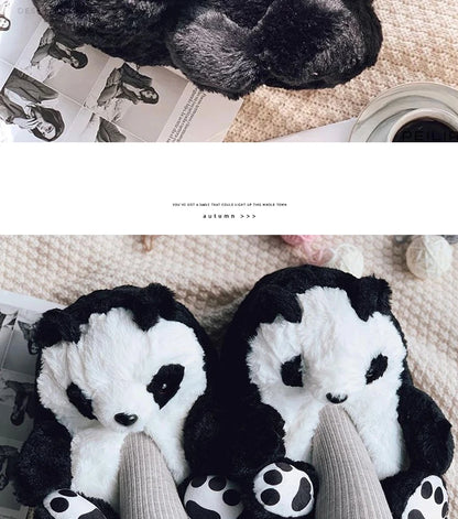Cute Teddy Bear Plush Winter Slippers, Wrapped Heel Funny Indoor Floor Shoes, Women Gift, Warm Soft Cartoon Fluffy Animal Slippe