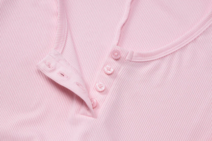 Hugcitar Spring Ribbed Solid Square Collar Long Sleeve Buttons Sexy Bodycon Skinny Playsuit Women Casual Romper Streetwear Sport