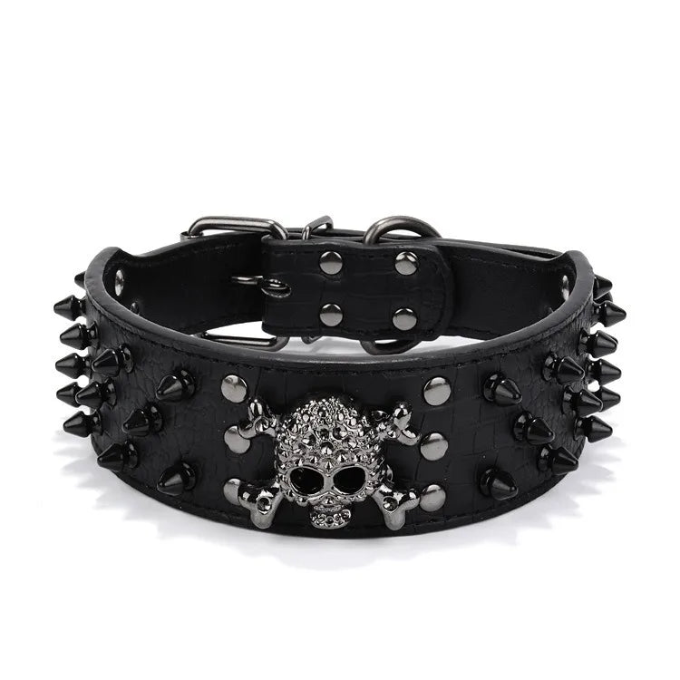 5CM Wide Spiked Studded Dog Collar Anti-Bite PU Leather Pet Collar for Large Dogs Pitbull Mastiff Pet Supplies Accessories