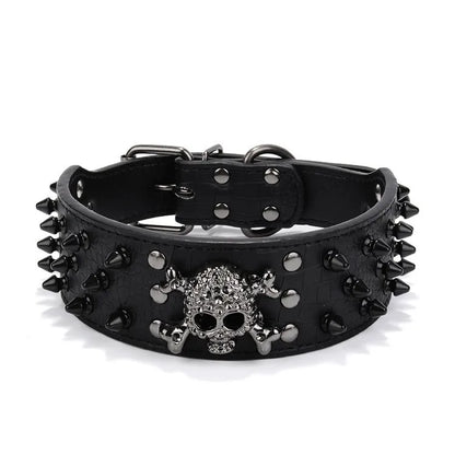 5CM Wide Spiked Studded Dog Collar Anti-Bite PU Leather Pet Collar for Large Dogs Pitbull Mastiff Pet Supplies Accessories