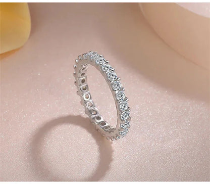 So-Bling S925 Sterling Silver Rings For Women Elegant Fine Cubic Zirconia Ring Bridal Wedding Engagement Women Trendy Jewelry